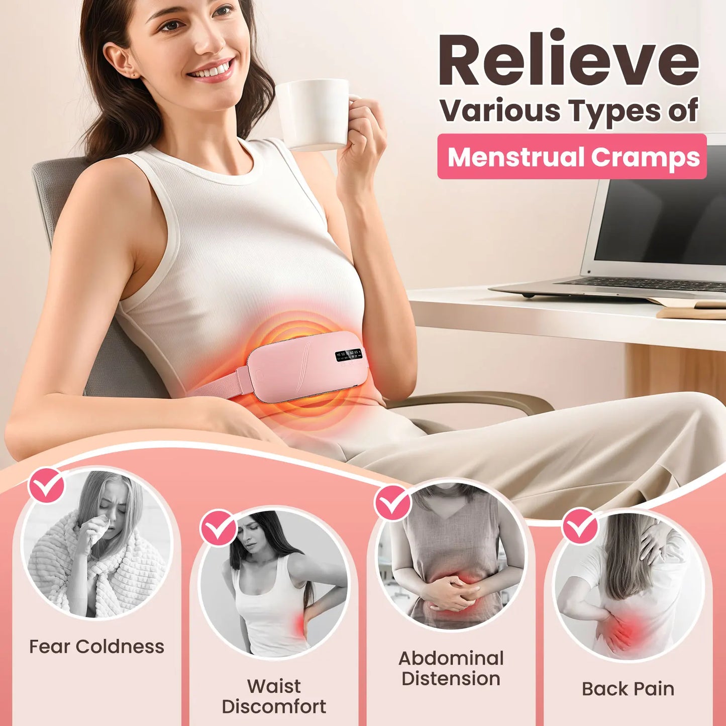 Local Stock Women Menstrual Heating Pads, Compress Period Relief Belt