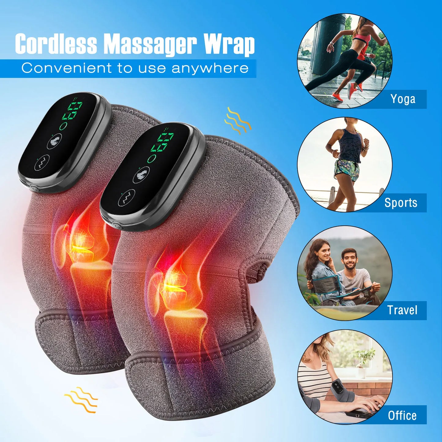 Electric Heating Knee Massager, Knee Vibration Device