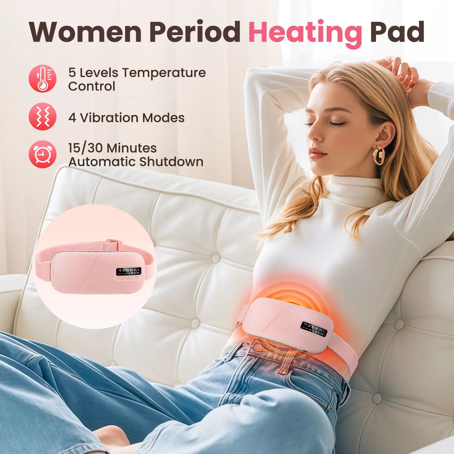 Local Stock Women Menstrual Heating Pads, Compress Period Relief Belt
